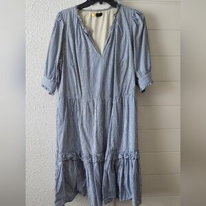J. Crew Blue and White Striped Dress